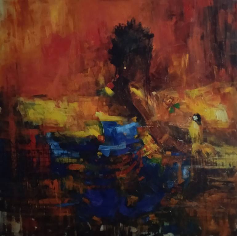 Original Abstract Expressionism Abstract Painting by Adewale Uthman