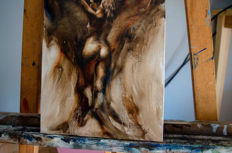 Original Impressionism Nude Painting by Romain Eugene