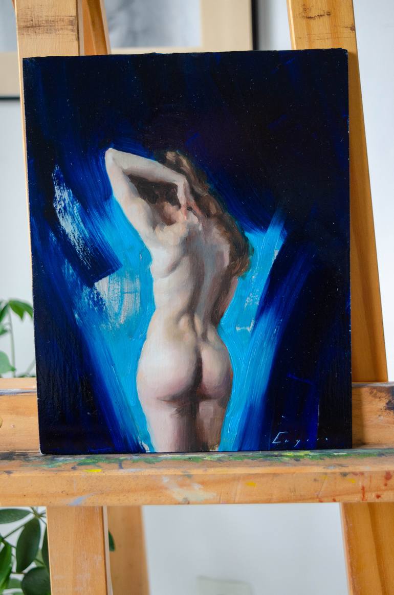 Original Impressionism Nude Painting by Romain Eugene