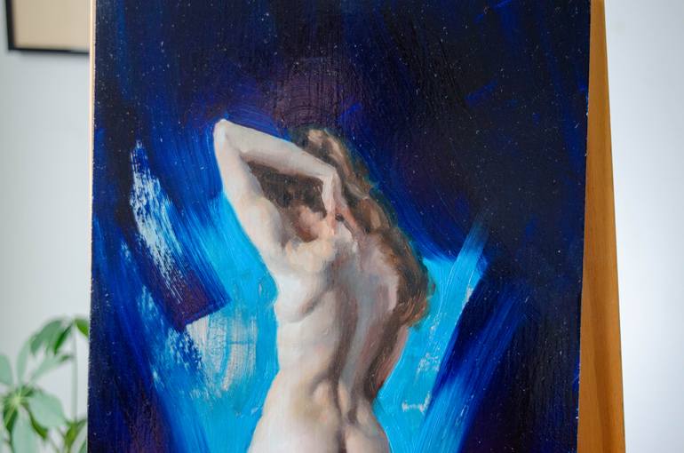 Original Impressionism Nude Painting by Romain Eugene