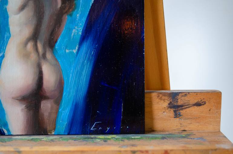 Original Impressionism Nude Painting by Romain Eugene