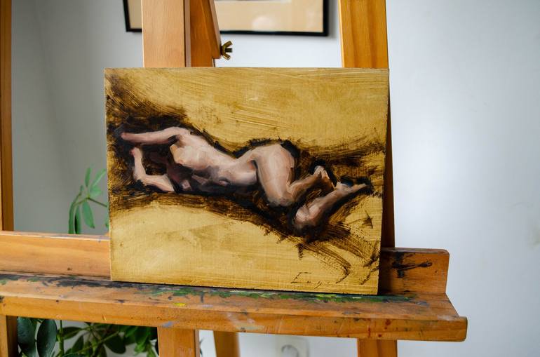 Original Impressionism Nude Painting by Romain Eugene