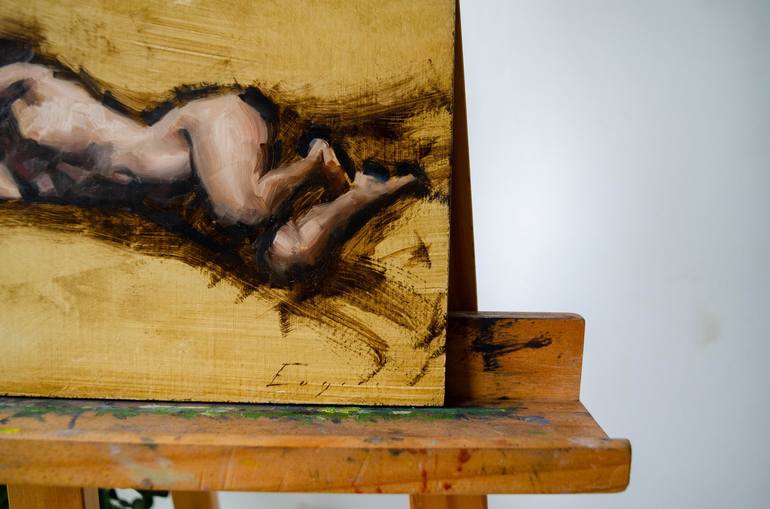 Original Impressionism Nude Painting by Romain Eugene