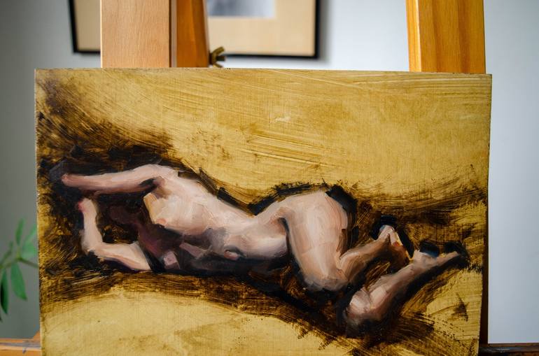 Original Impressionism Nude Painting by Romain Eugene