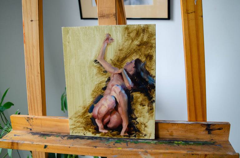 Original Impressionism Nude Painting by Romain Eugene