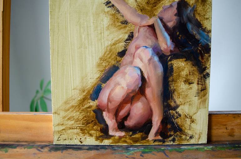 Original Impressionism Nude Painting by Romain Eugene