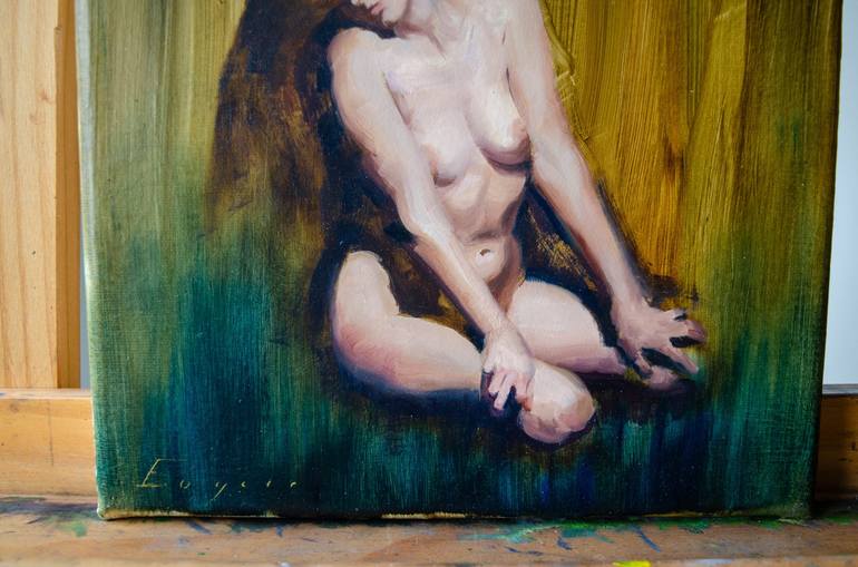Original Impressionism Nude Painting by Romain Eugene