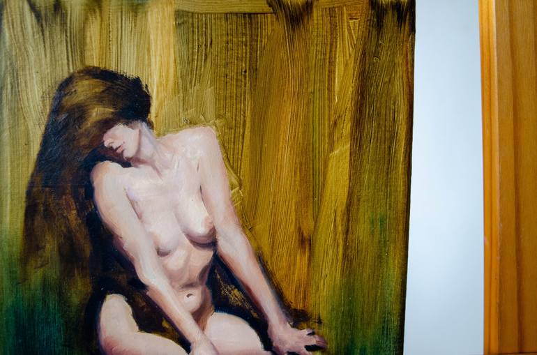 Original Impressionism Nude Painting by Romain Eugene