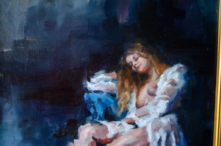 Original Figurative Nude Painting by Romain Eugene