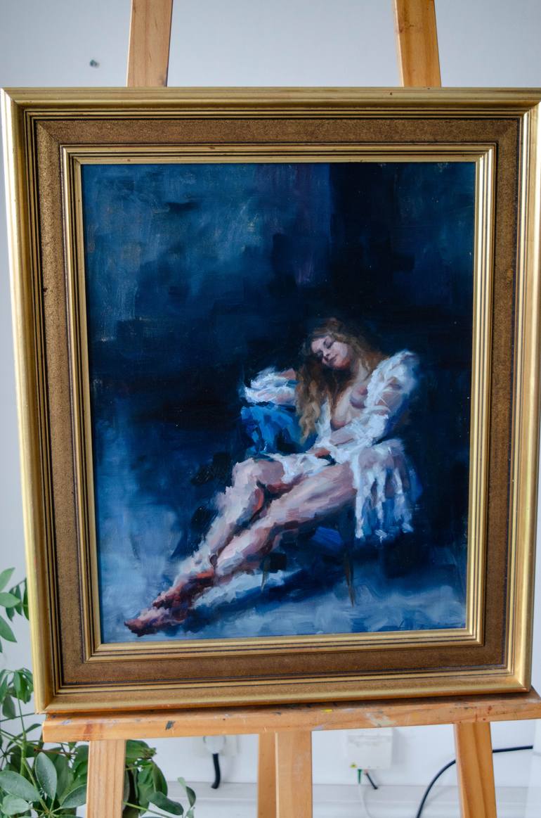Original Figurative Nude Painting by Romain Eugene