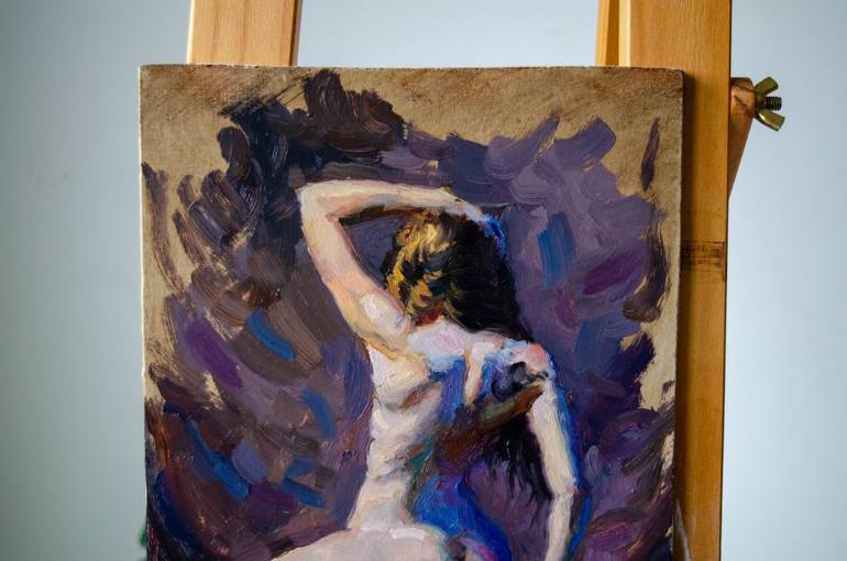 Original Figurative Nude Painting by Romain Eugene