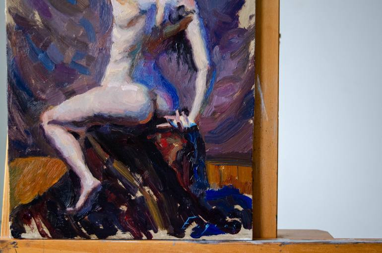 Original Figurative Nude Painting by Romain Eugene
