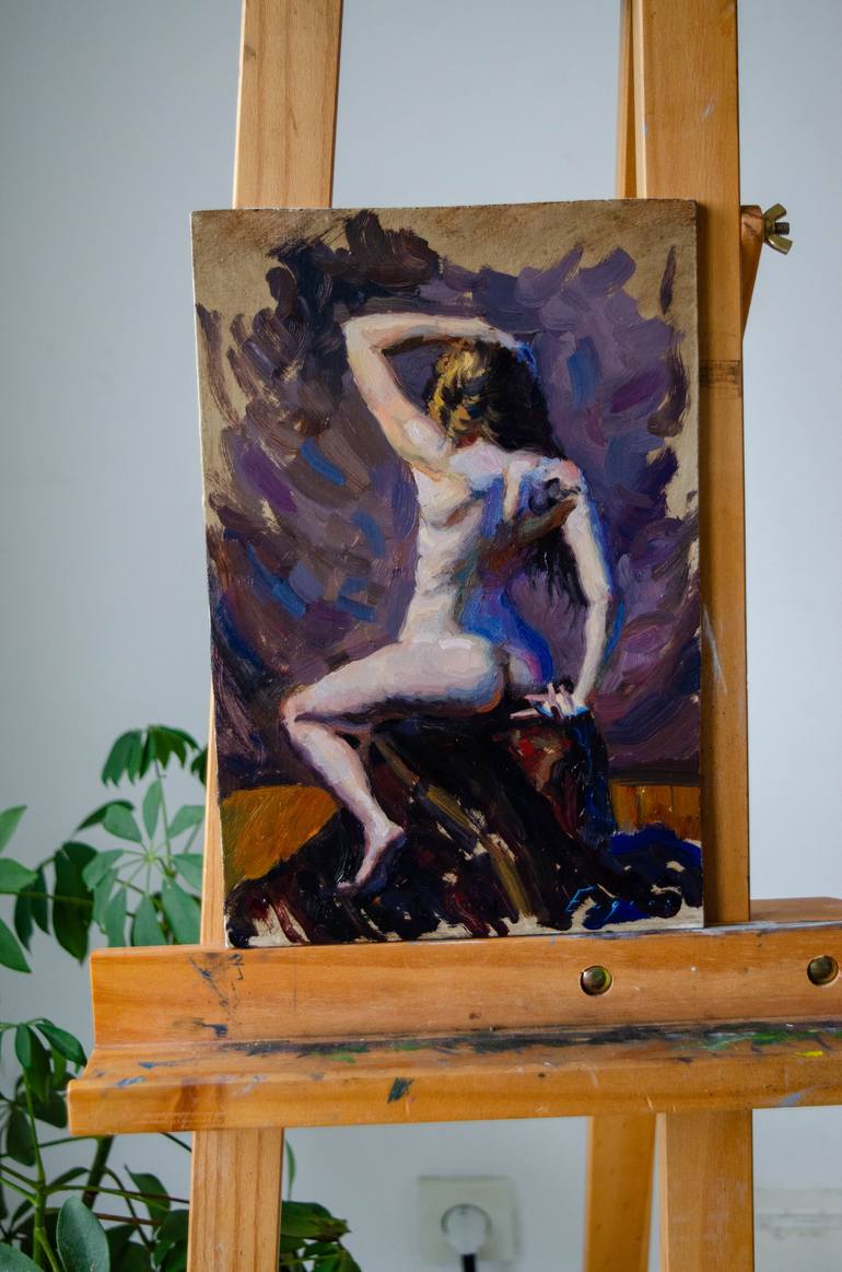 Original Figurative Nude Painting by Romain Eugene