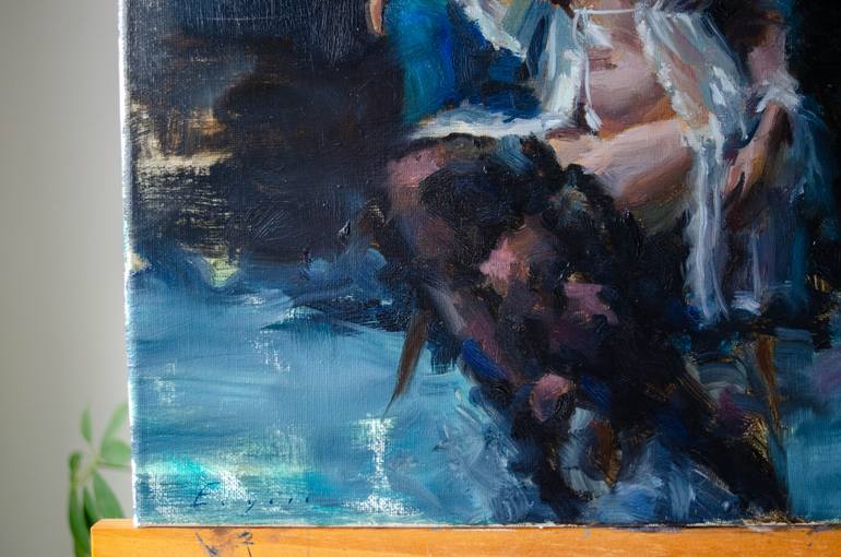 Original Impressionism Nude Painting by Romain Eugene