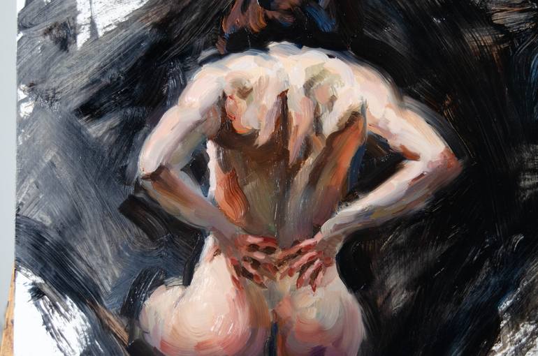 Original Impressionism Nude Painting by Romain Eugene