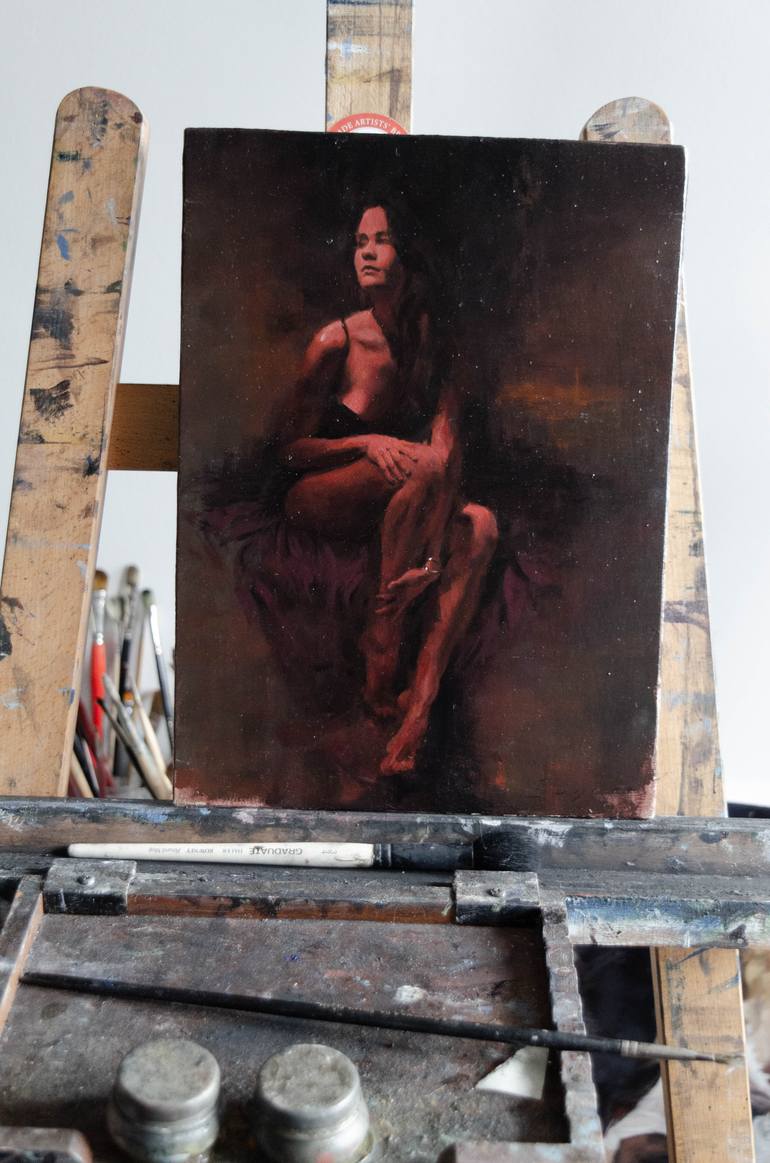 Original Impressionism Women Painting by Romain Eugene