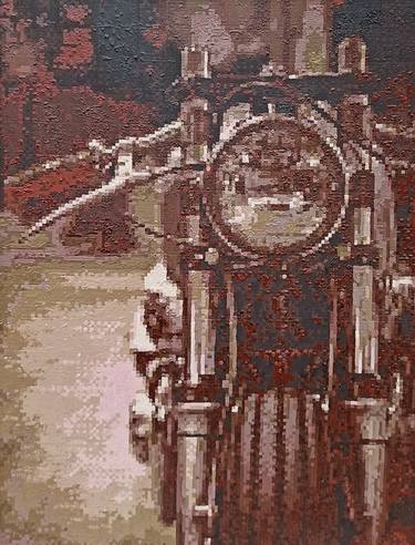 Original Motorcycle Painting by Oleksandr Pysanyi