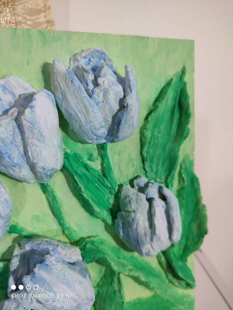 Original Art Deco Floral Sculpture by Tony Maria Konik