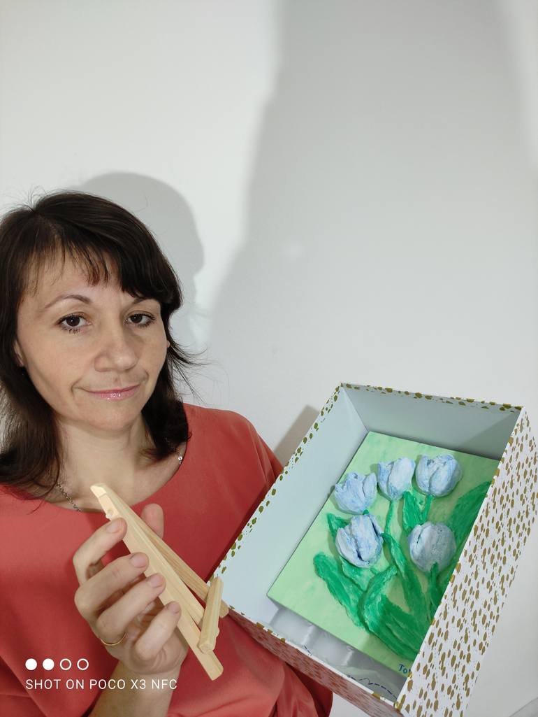 Original Art Deco Floral Sculpture by Tony Maria Konik