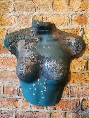 Nude female ceramic Raku wall art thumb