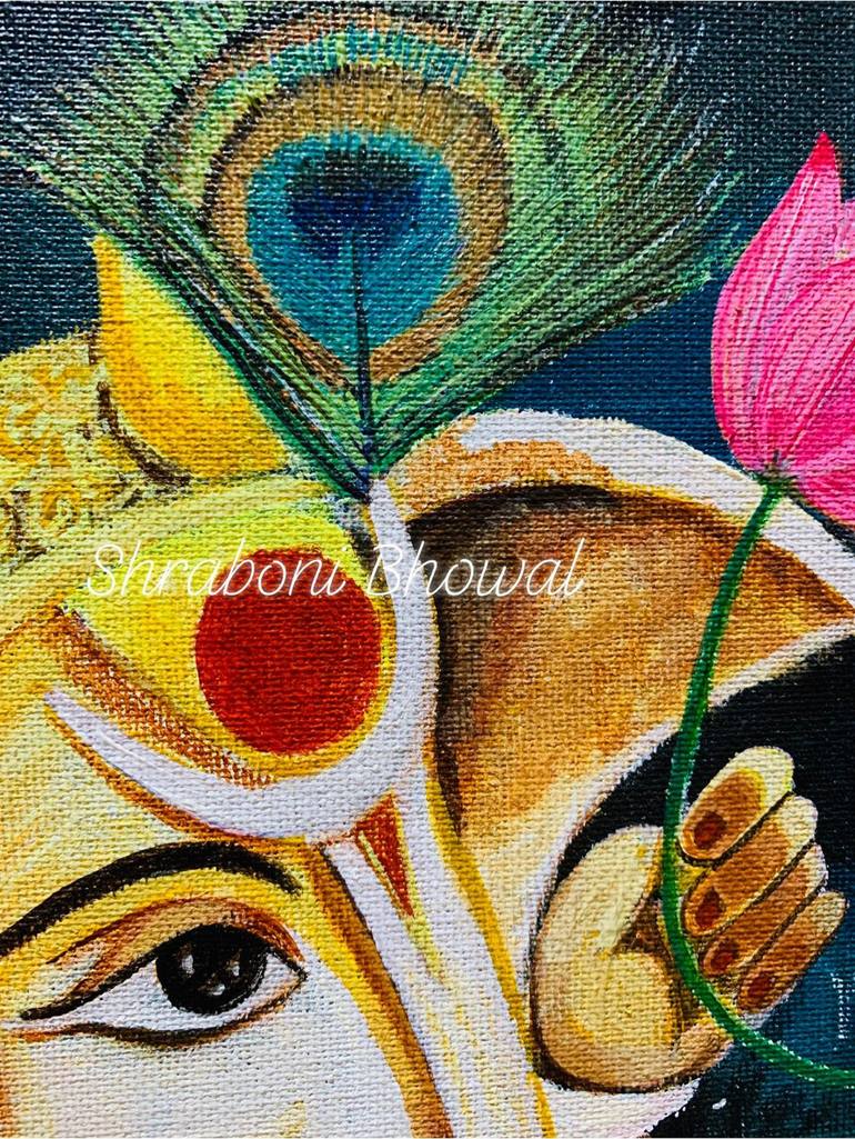 Ganpati, Ganesha Painting, Hindu spiritual art, Indian wall décor ...