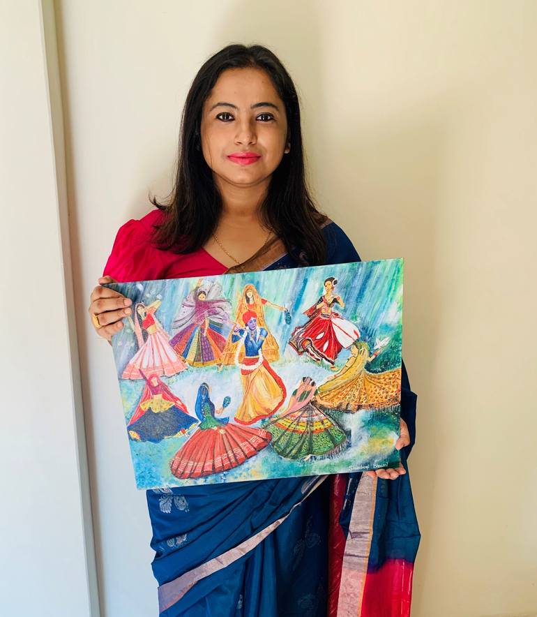 Original Abstract Religion Painting by Shraboni Bhowal