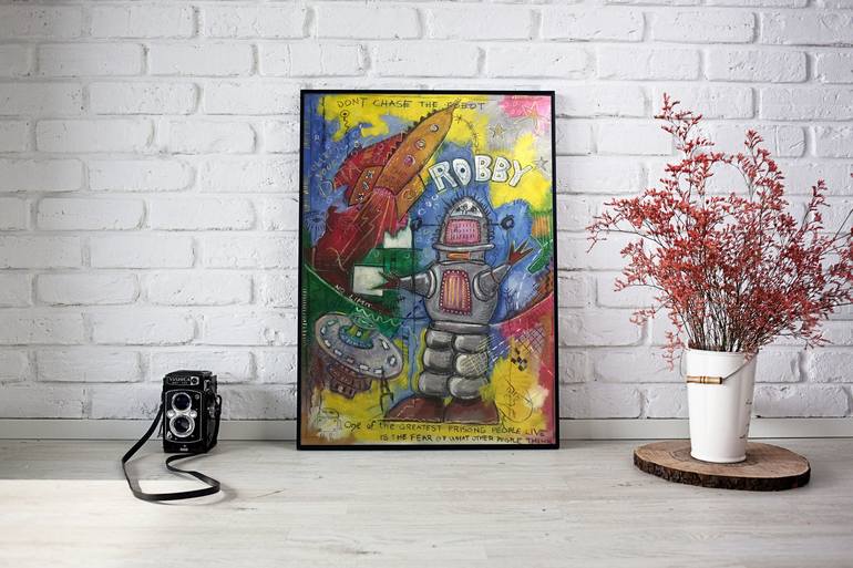 Original Abstract Expressionism Graffiti Painting by Brazo Art