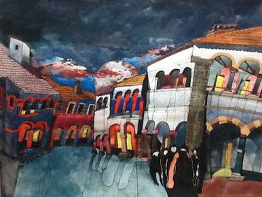 Original Expressionism Architecture Paintings by Michel Fegy