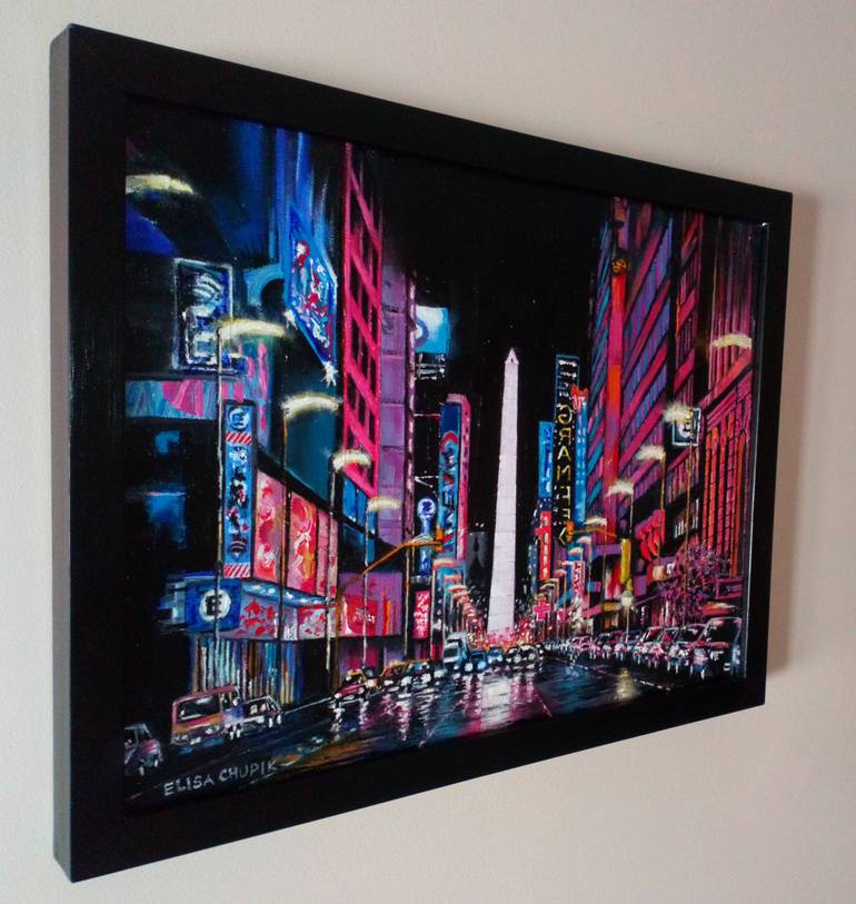 Original Figurative Cities Painting by Elisa Chupik