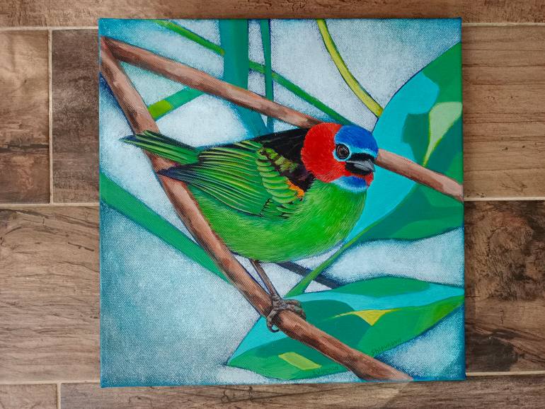 Original Abstract Animal Painting by Evgeniia Shipunova