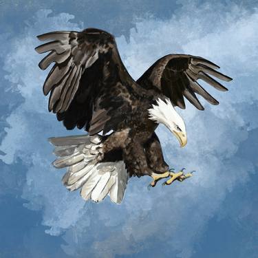 American bird, Eagle, painting on canvas thumb