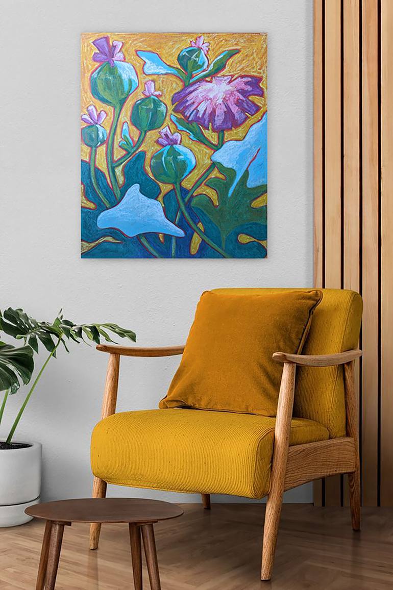 Original Abstract Botanic Painting by Evgeniia Shipunova