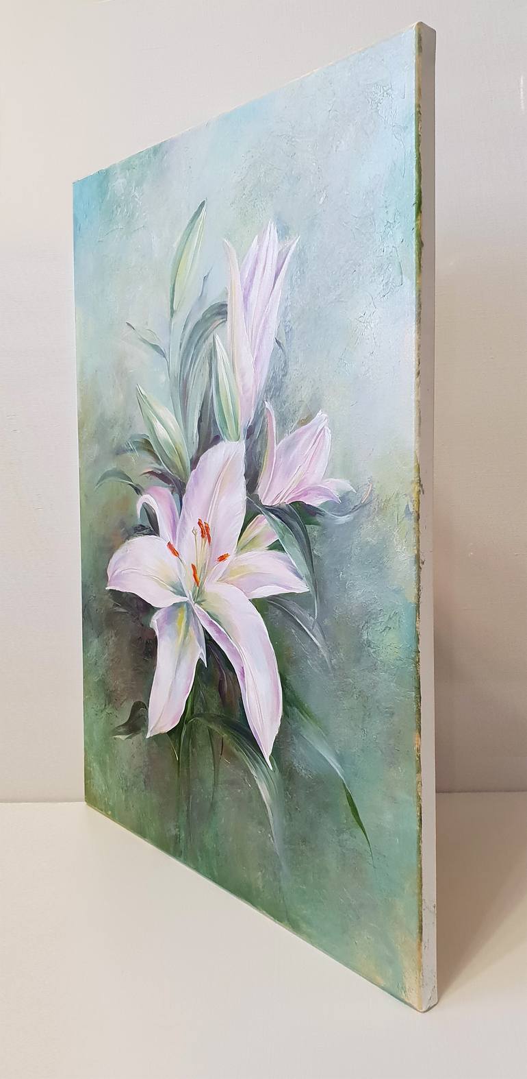Original Art Deco Floral Painting by Elena Smurova