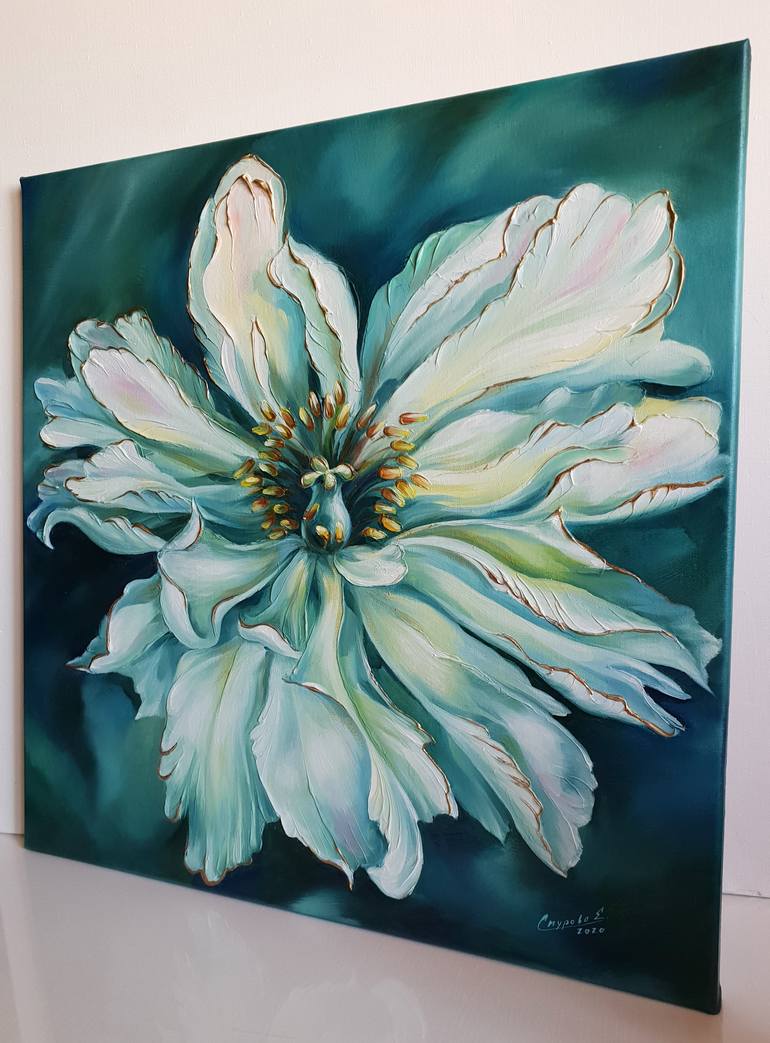 Original Abstract Floral Painting by Elena Smurova