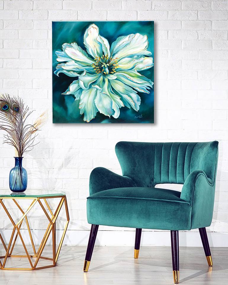 Original Abstract Floral Painting by Elena Smurova