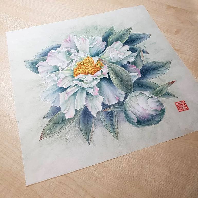 Original Figurative Botanic Painting by Elena Smurova