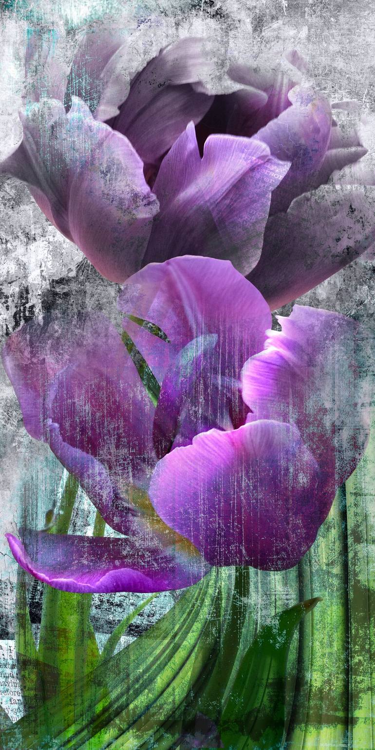 digital art print Purple flower original