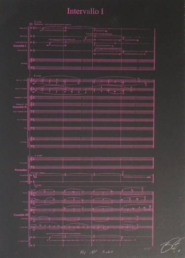 Intervallo I (Pink on Black) - Limited Edition of 4 thumb
