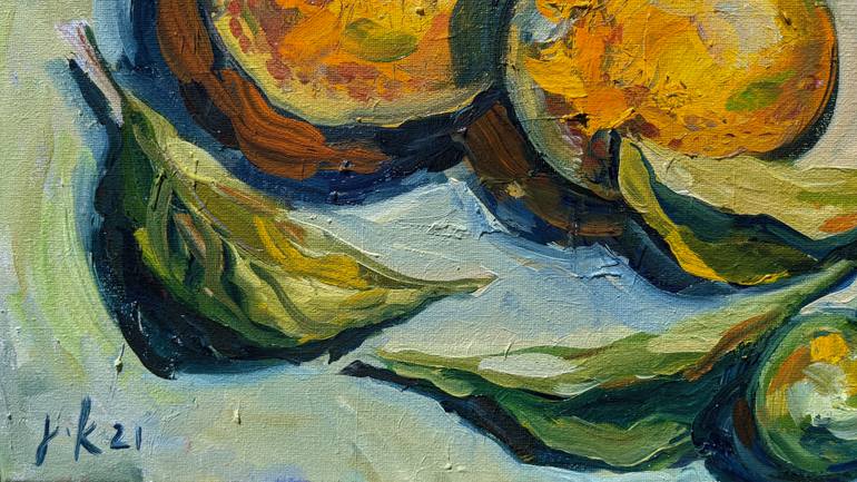 Oranges from my garden Painting by Julia Kolesnytska | Saatchi Art