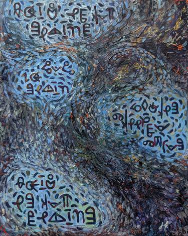 Original Abstract Language Paintings by Julia Kolesnytska