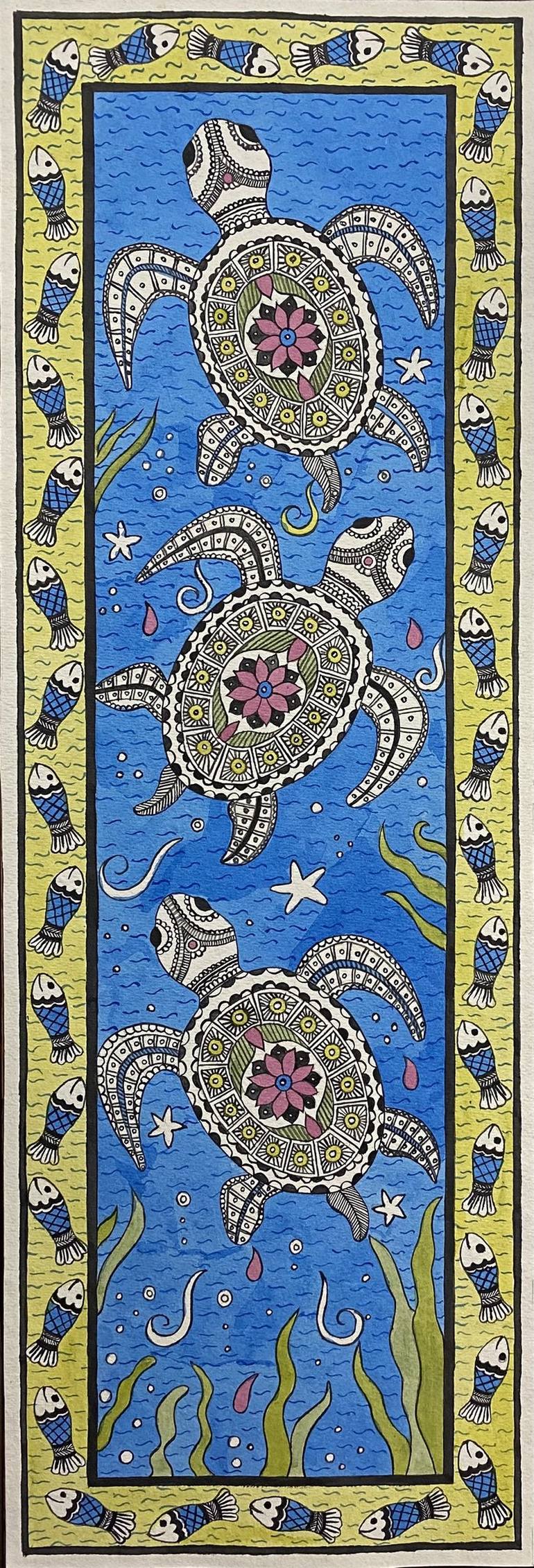 madhubani tortoise painting