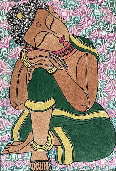 Original Art Deco Religion Paintings by Indu Prasad