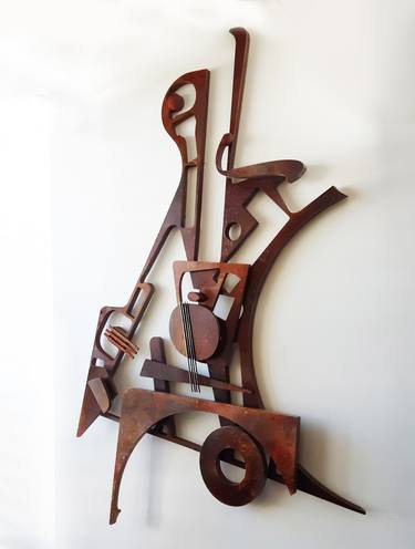 Original Cubism Music Sculpture by Lena Tsirulnik