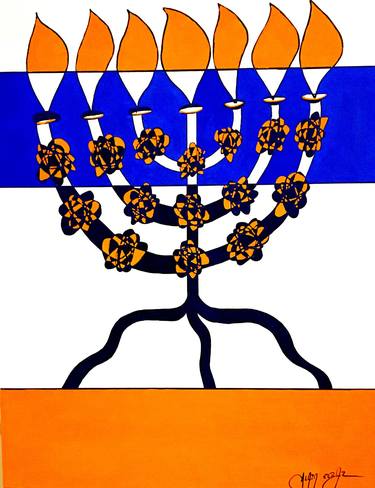 Menorah bent by the weight of time. thumb