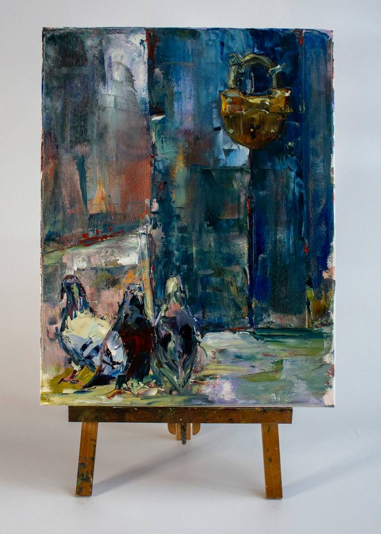 Original Abstract Expressionism Animal Painting by Oleg Sharapanovsky