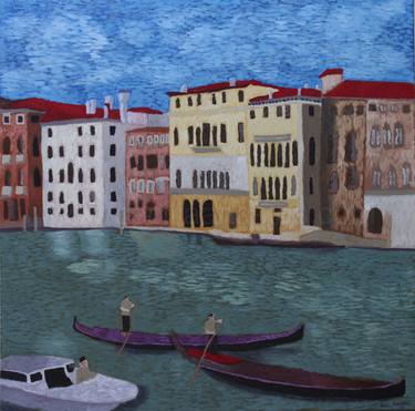 Original Figurative Cities Paintings by Cecilia Anastos