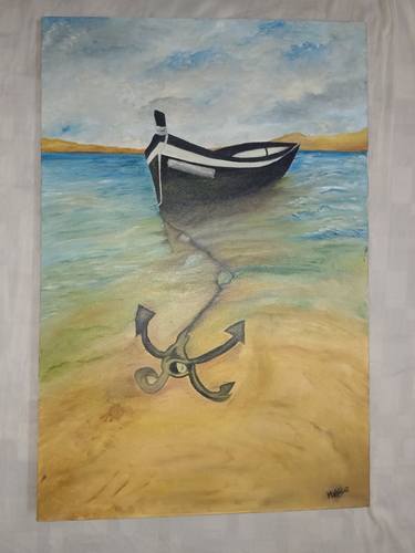 Original Fine Art Sailboat Paintings by Umme Habiba