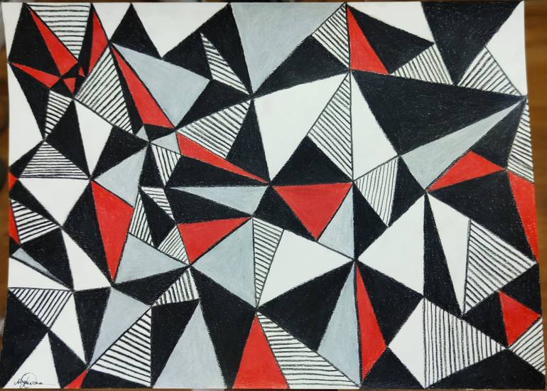Triangles dance Drawing by Oana-Maria Neghina | Saatchi Art