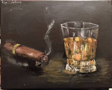 Original Expressionism Food & Drink Paintings by Renil Anthony