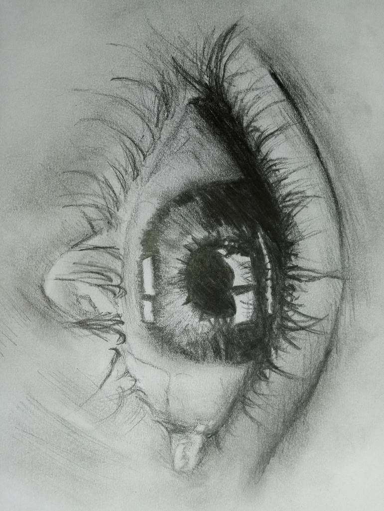 Eye pencil drawing - Print